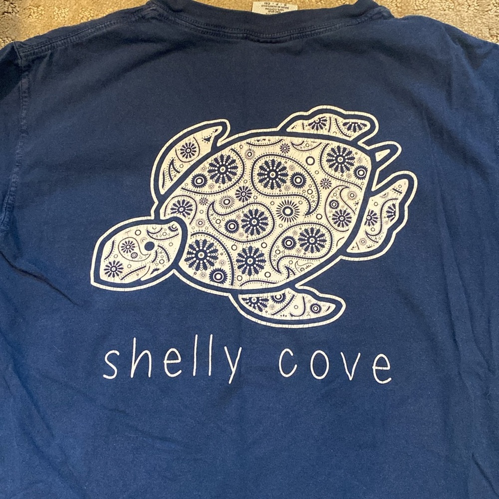 Navy Blue T-Shirt with Shelly Cove Pocket Logo